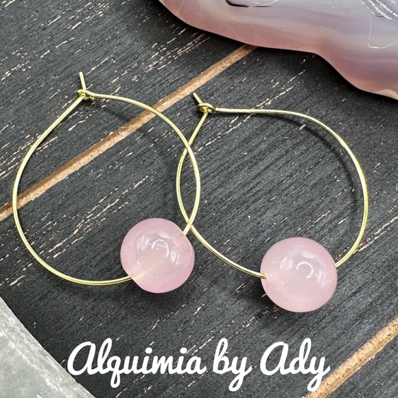 Alquimia by Ady Gold and Pink Hoop Earrings - Picture 1 of 1